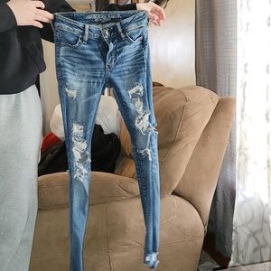 American eagle holey skinny jeans